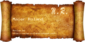 Maier Roland névjegykártya